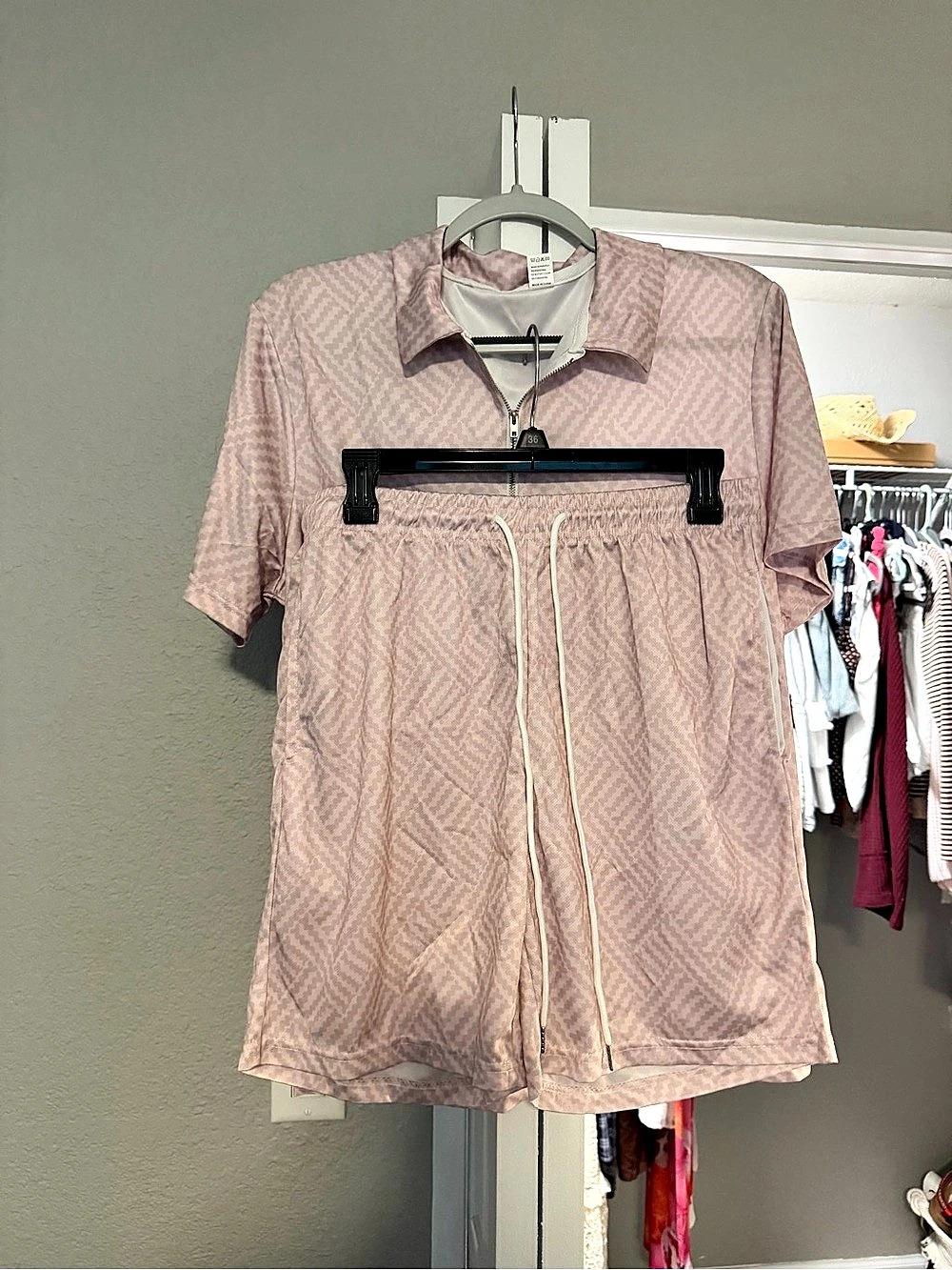 Pink Geometric Set Like New